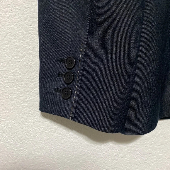 Ann Taylor Dark Blue Blazer Jacket Besom Pockets Career Size Small Petite - Picture 5 of 5
